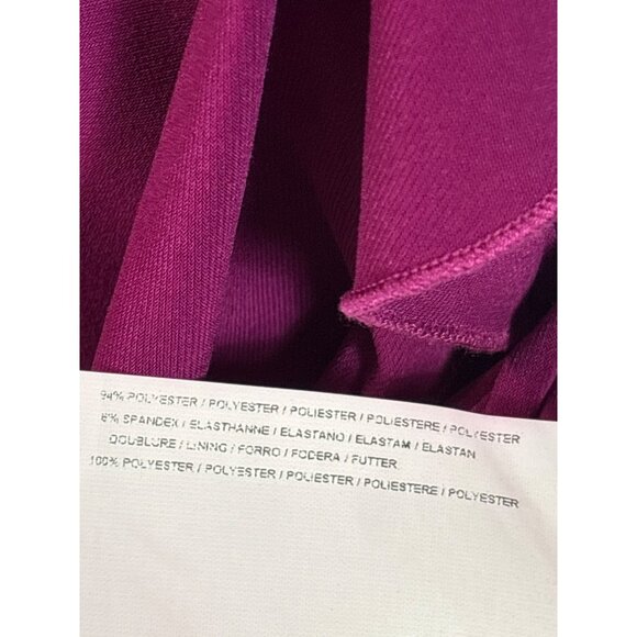 Joseph Ribkoff Womens Ruffle Accent Magenta Mid Dress Size 4 Bodycon Sleeveless - Picture 6 of 7
